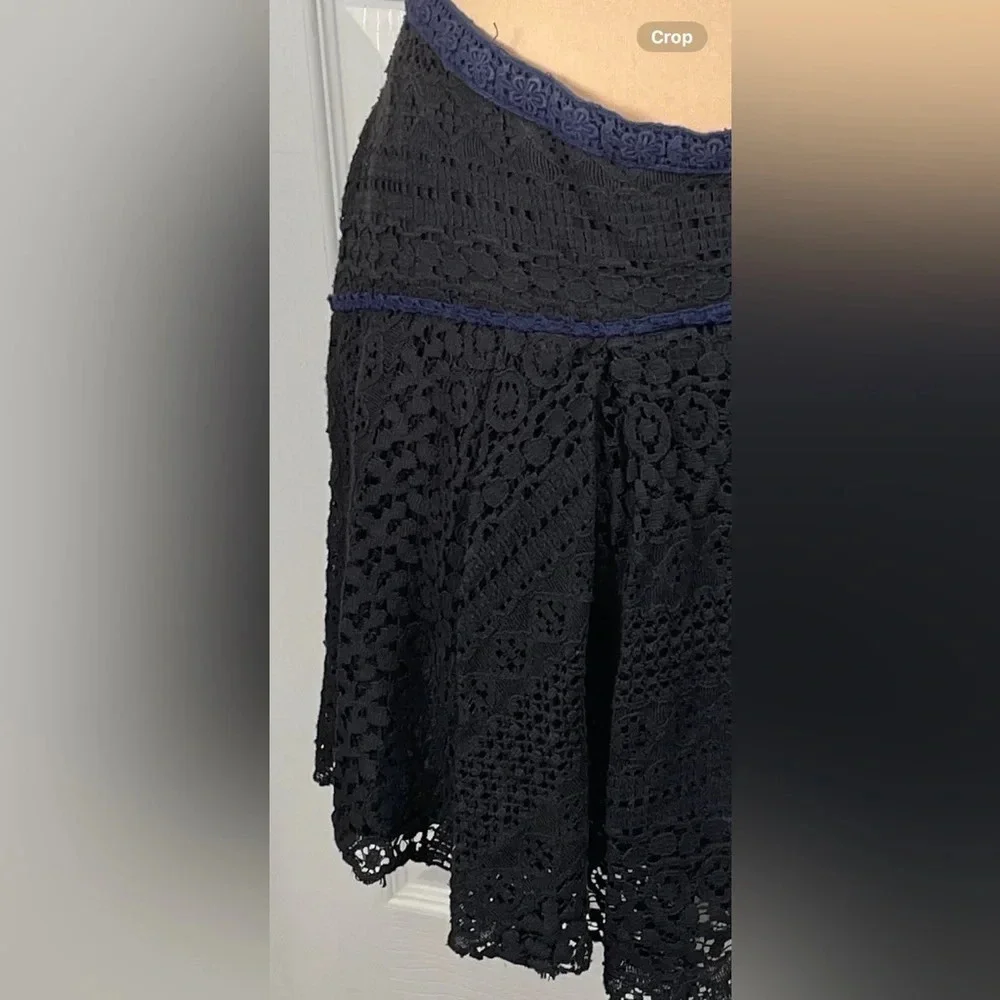 Free People Apple Of My‎ Eye Crochet Mini Skirt Size 10